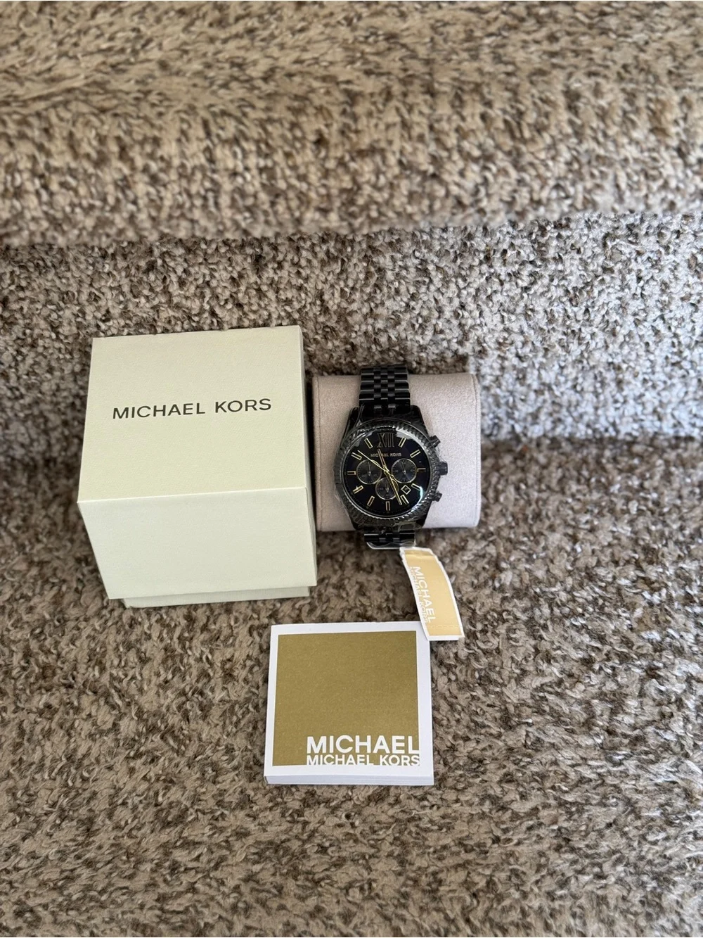 Michael Kors men’s Lexington 44mm Case Stainless Steel Black Watch